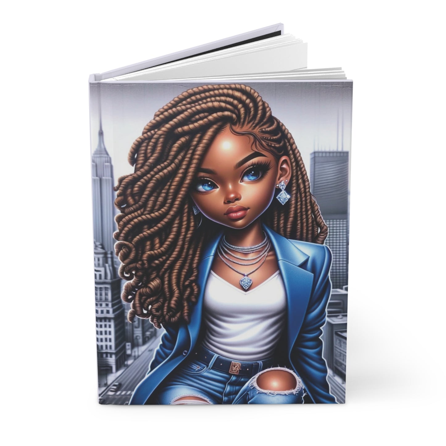 Blue Jean City - 150 Lined Pages Hardcover Matte Journal